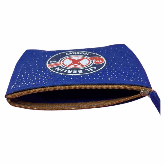 Kleinkramtasche aus Filz dunkelblau mit Bling - CfL Logo